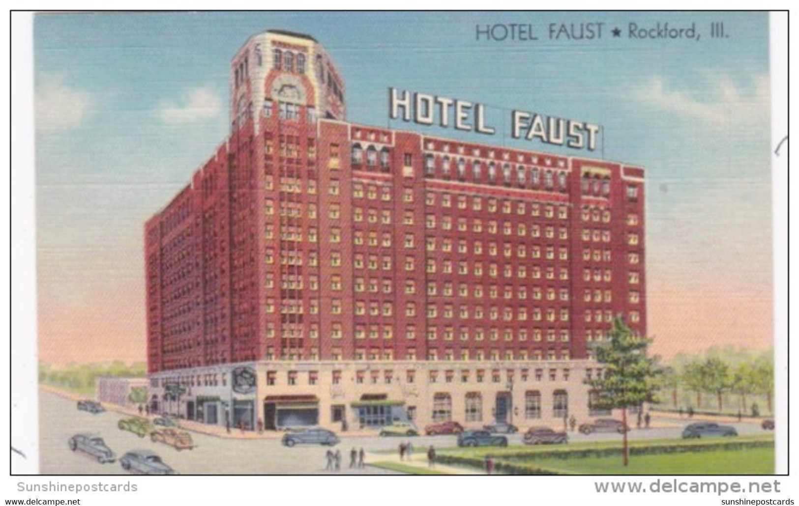 Illinois Rockford Hotel Faust Curteich - Rockford