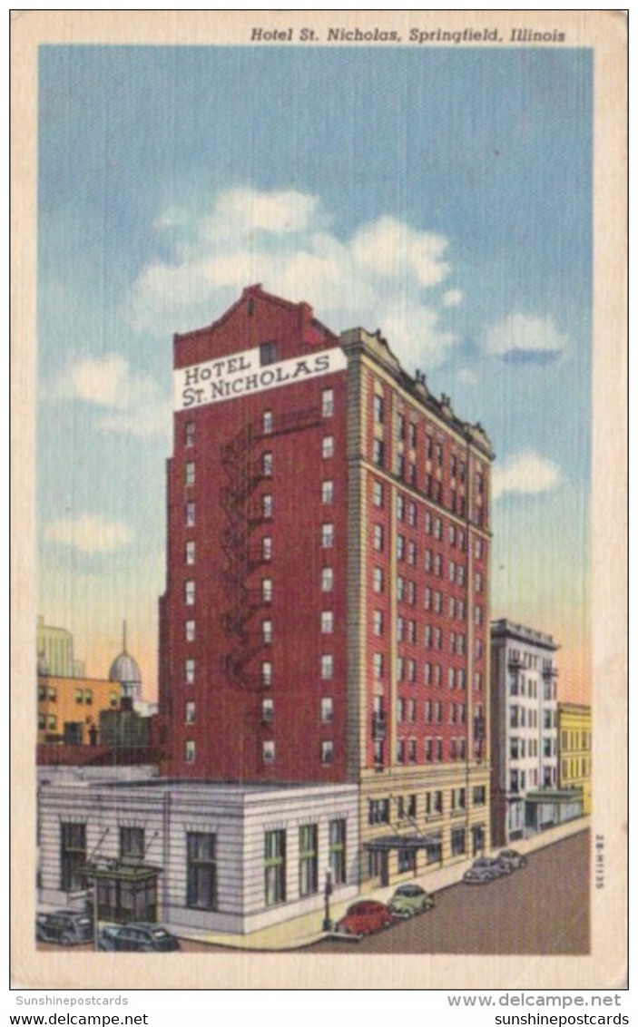 Illinois Springfield Hotel St Nicholas 1954 Curteich - Springfield – Illinois