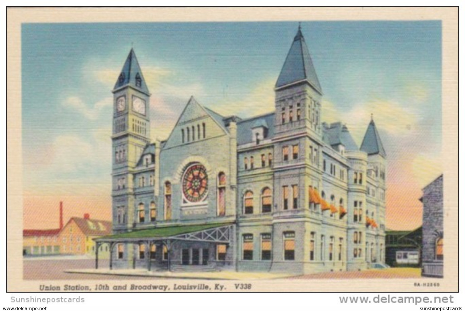 Kentucky Louisville Union Railway Station 10th And Broadway Curteich - Louisville