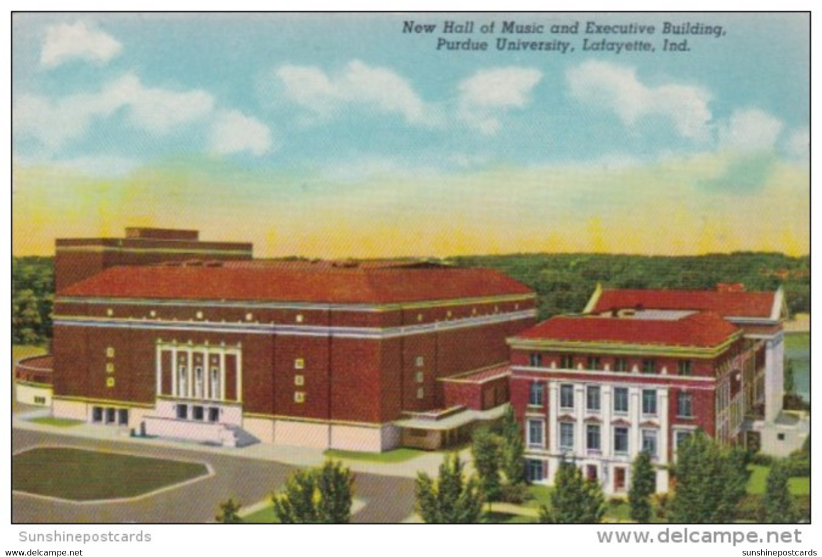 Indiana Lafayette New Hall Of Music And Executive Building Purdue University Curteich - Lafayette