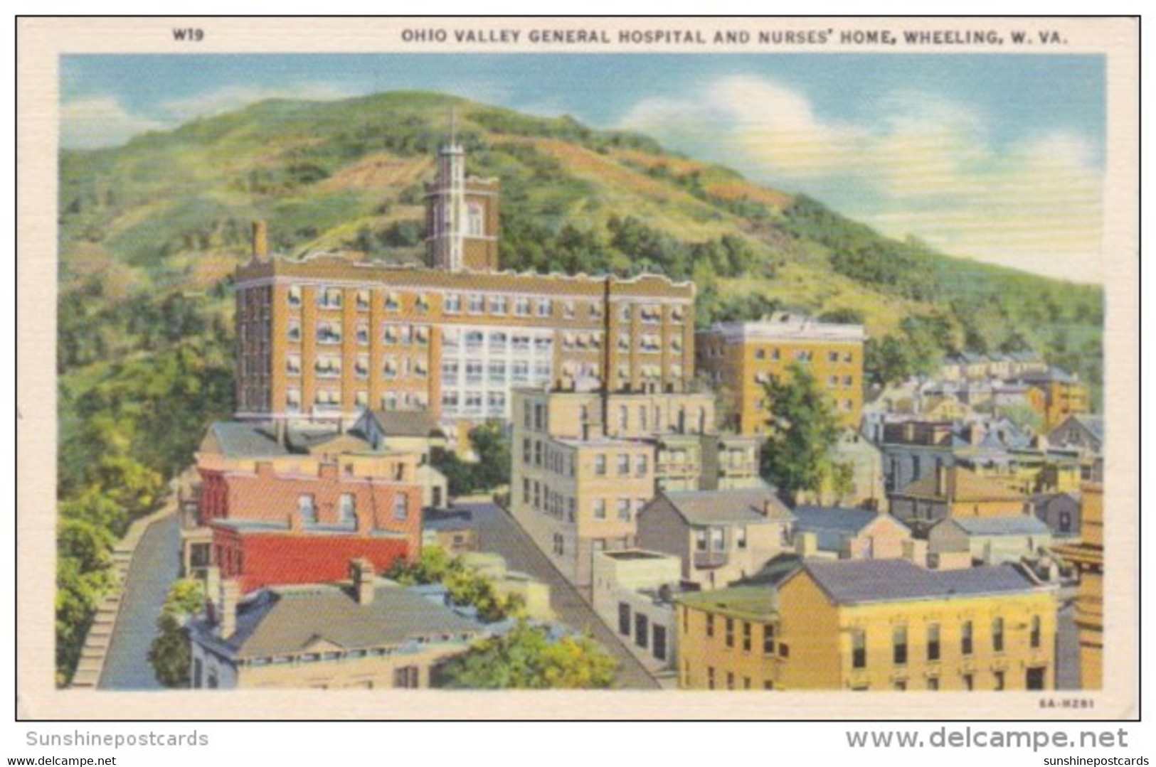 West Virginia Wheeling Ohio Valley General Hospital And Nurses' Home 1939 Curteich - Wheeling
