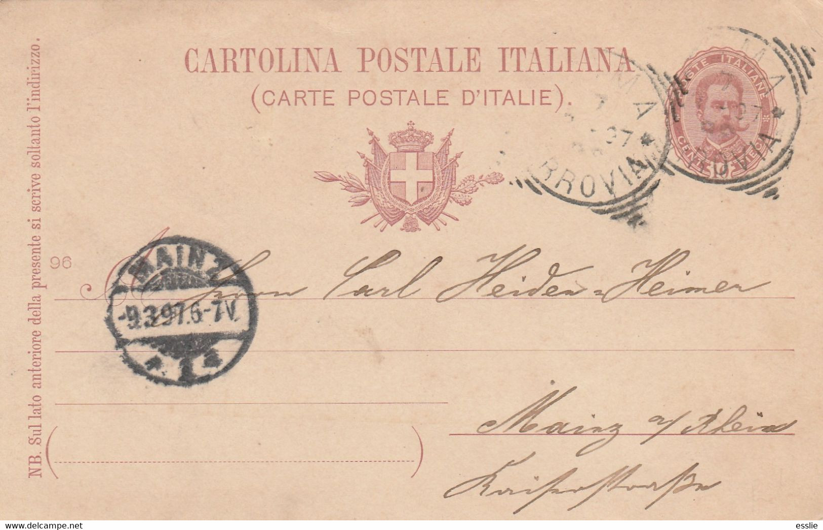 Italy - 1897 (1879) - King Humbert I - Carte Postale Postal Stationery - Altri & Non Classificati