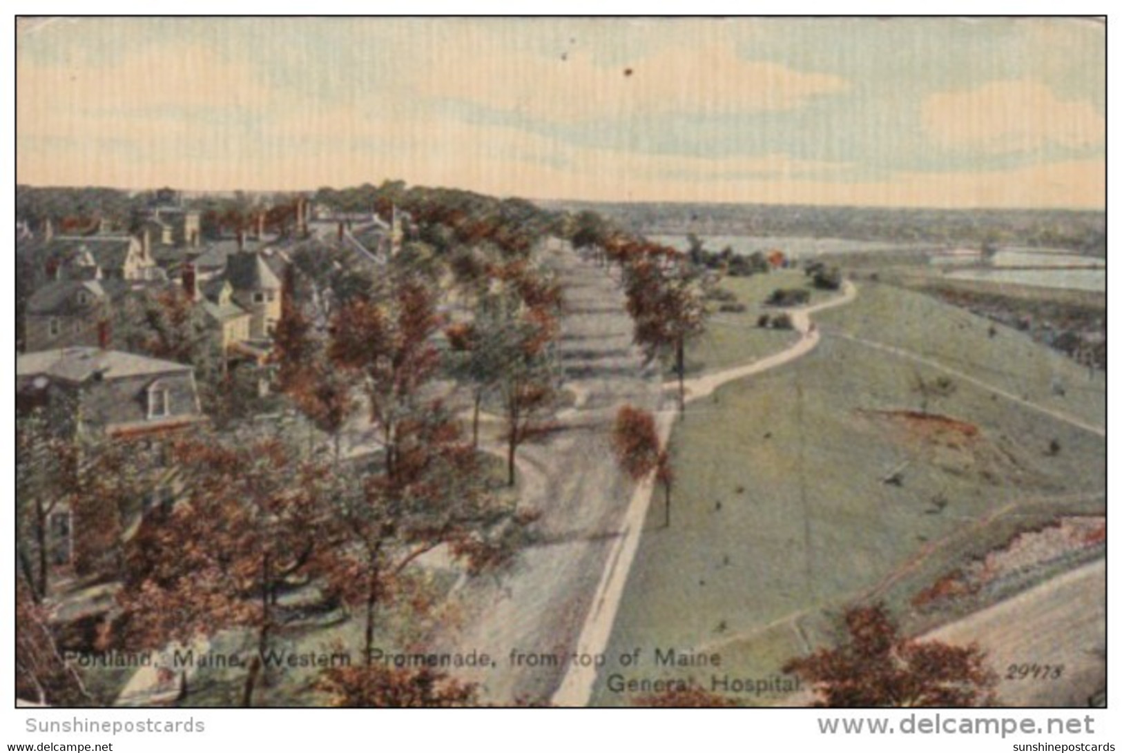 Maine Portland Western Promenade From Top Of Maine General Hospital 1909 - Portland