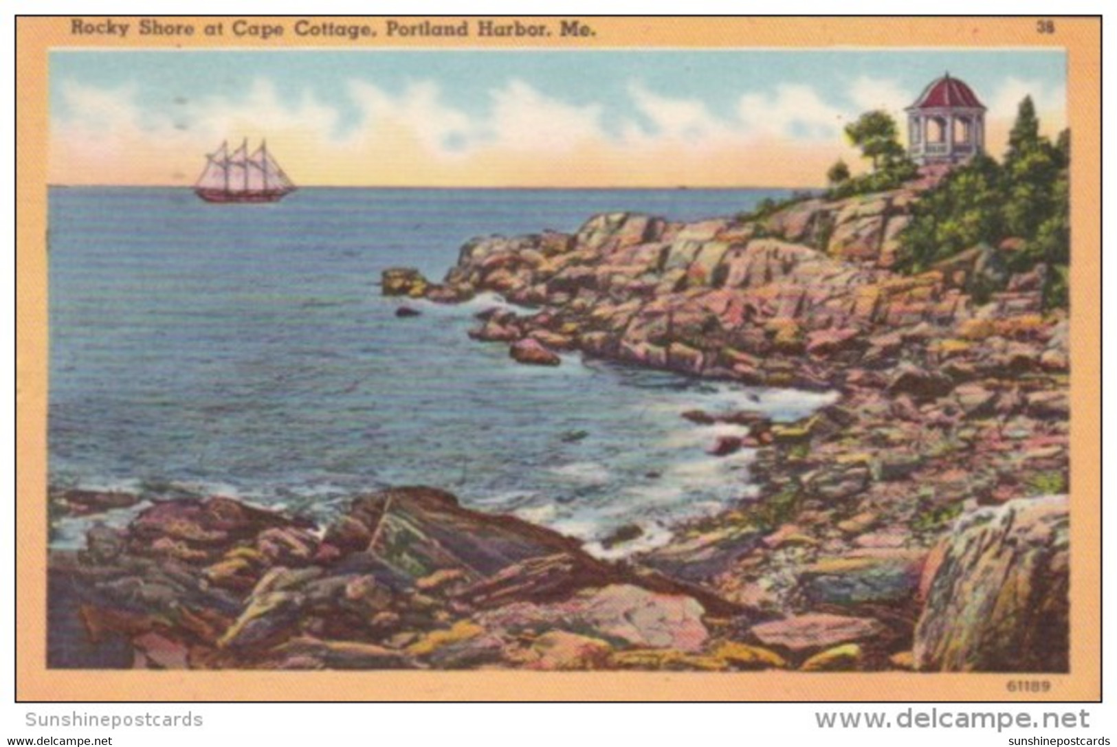 Maine Portland Harbor Rocky Shore At Cape Cottage 1954 - Portland