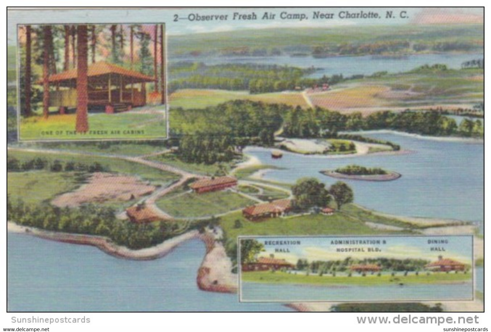 North Carolina Charlotte Observer Fresh Air Camp Curteich - Charlotte