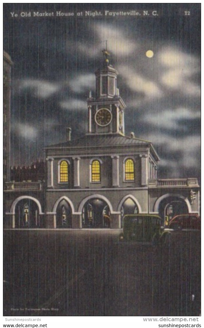 North Carolina Fayetteville Old Market House At Night 1949 - Fayetteville