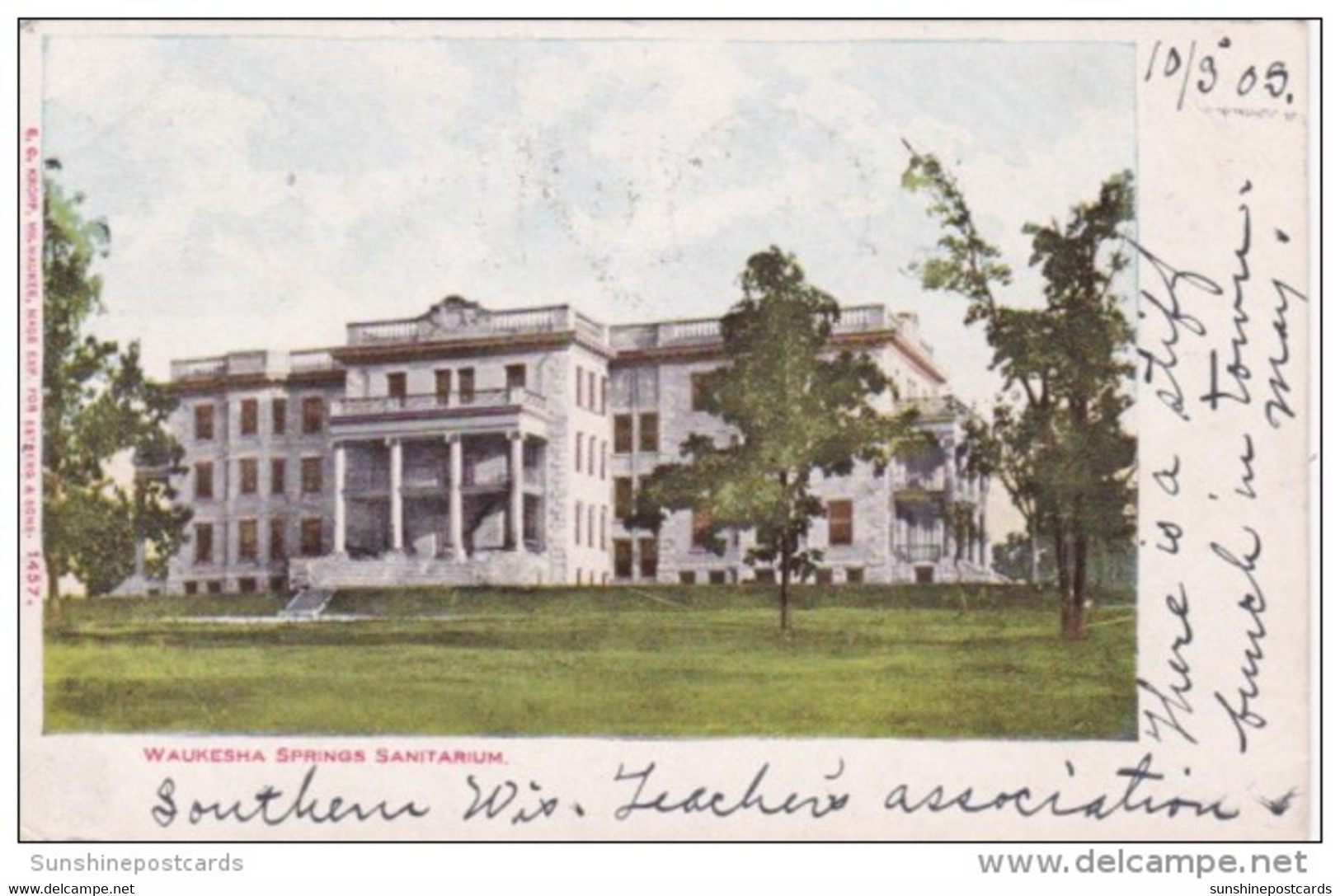 Wisconsin Waukesha Springs Sanitarium 1905 - Waukesha