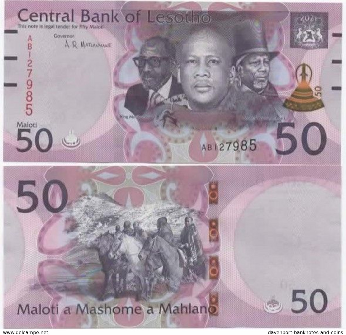 SET Lesotho 10, 20 & 50 Maloti 2021 UNC - Lesoto