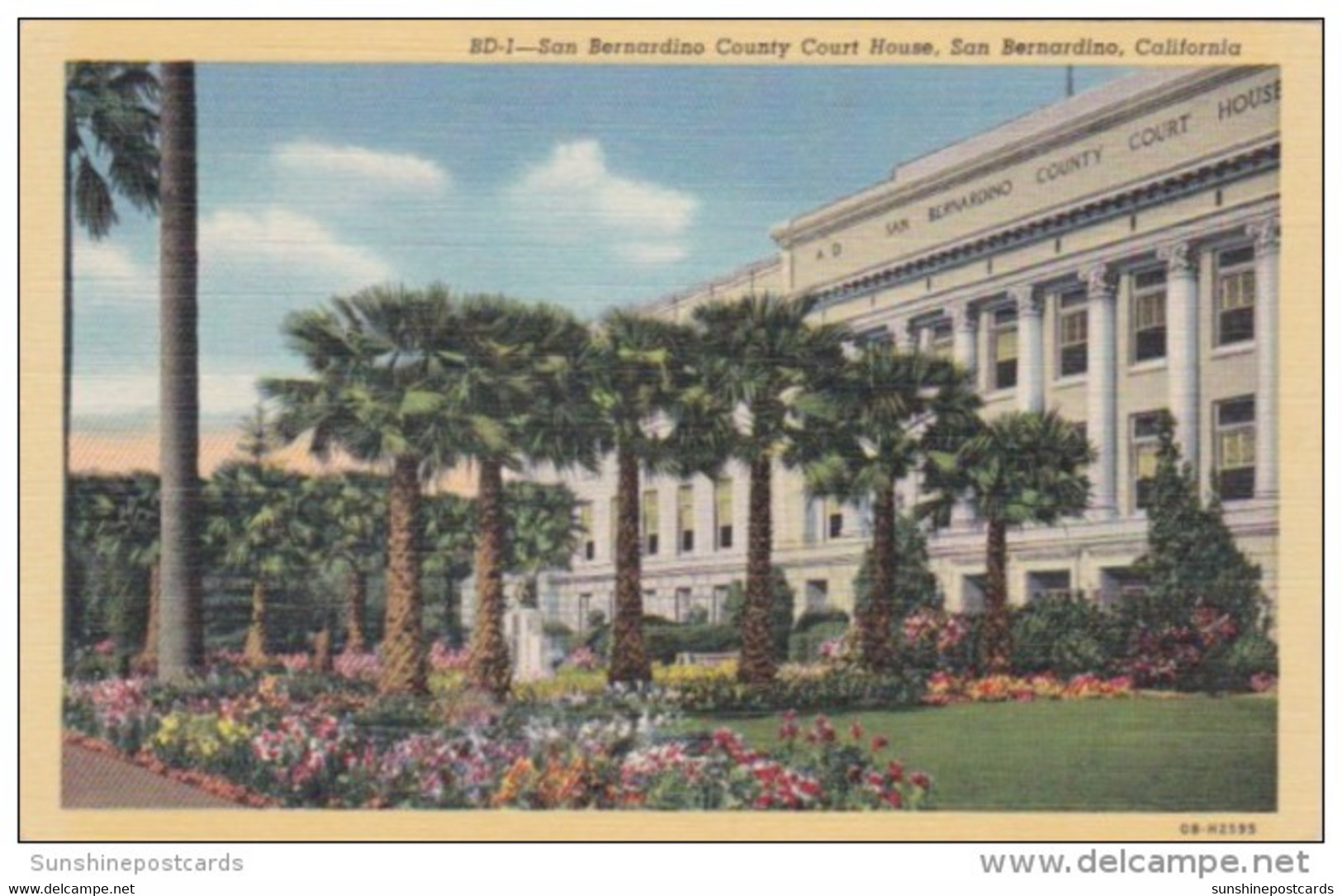 California San Bernardino County Court House Curteich - San Bernardino