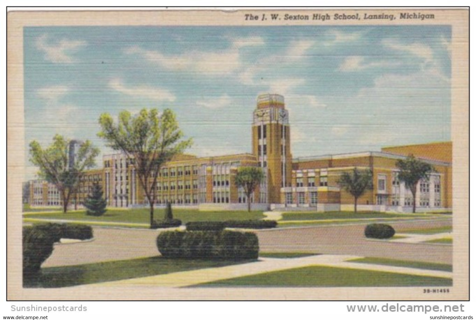 Michigan Lansing J W Sexton High School Curteich - Lansing