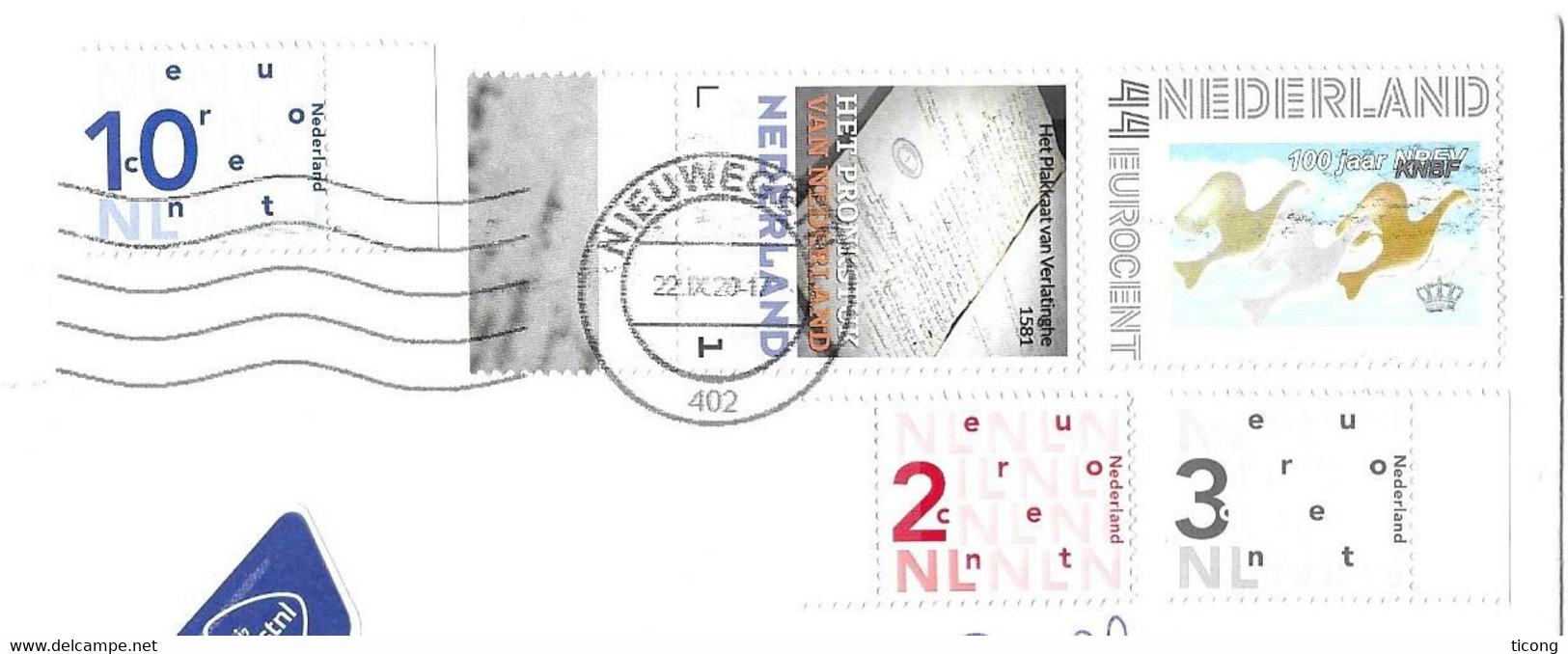 PAYS BAS LETTRE ENTIERE FLAMME NIEUWEGEIN 2020, TIMBRES ACTE DE LA HAYE, OISEAUX KNBF, TIMBRES COURANTS, VOIR LES SCANS - Covers & Documents