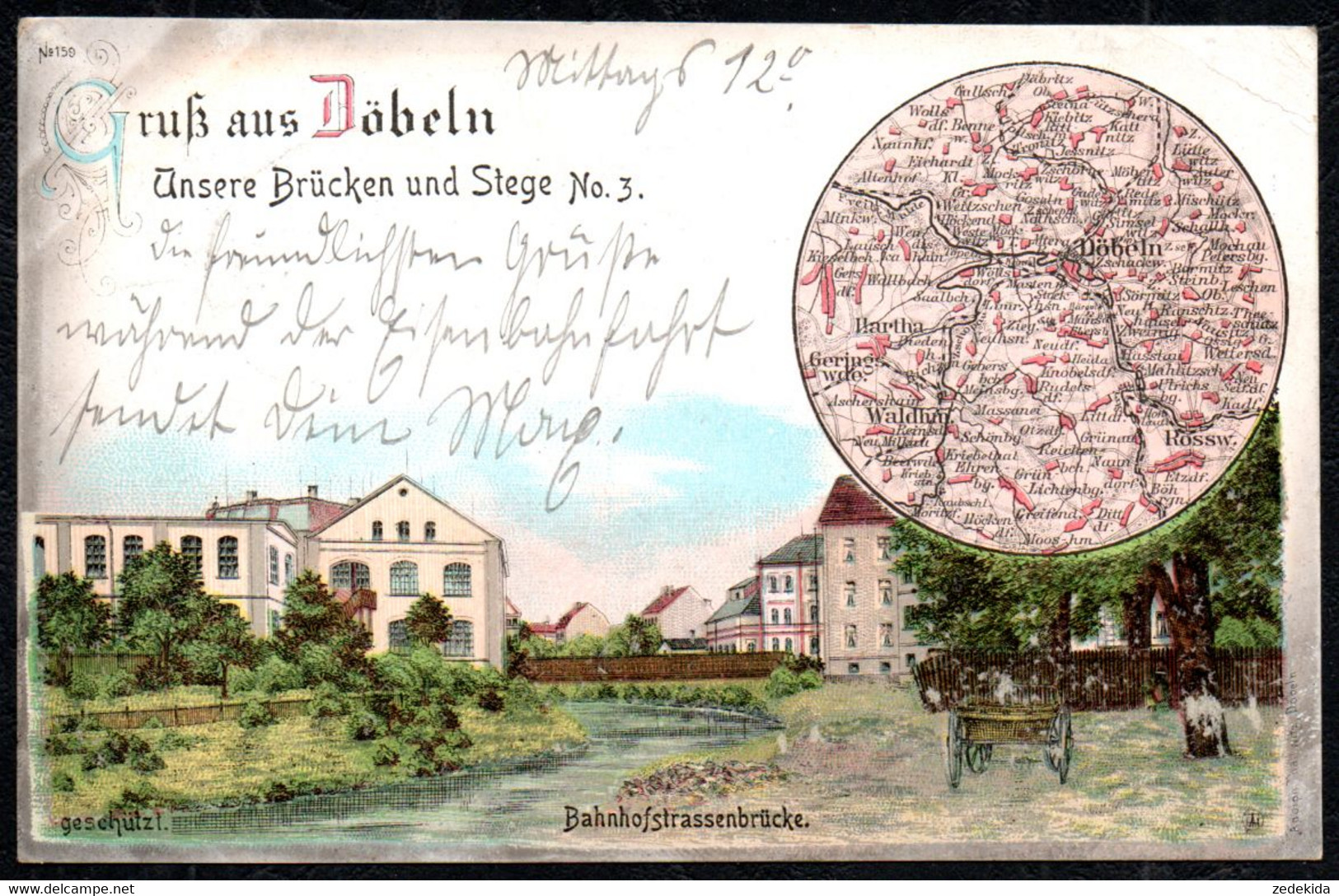 F6741 - Litho Döbeln Gruß Aus - Bahnpost Bahnpoststempel - Doebeln