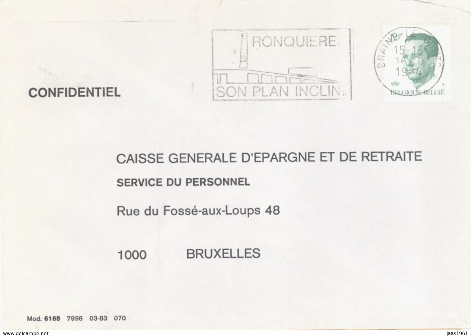 BELGIUM. POSTMARK RONQUIERE - Other & Unclassified