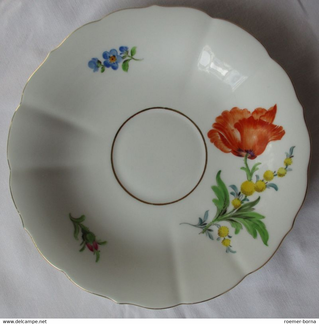 MEISSEN Porzellan Kaffeegedeck Kaffeeset Deutsche Blume Goldrand 3 Tlg. (124936) - Sonstige & Ohne Zuordnung