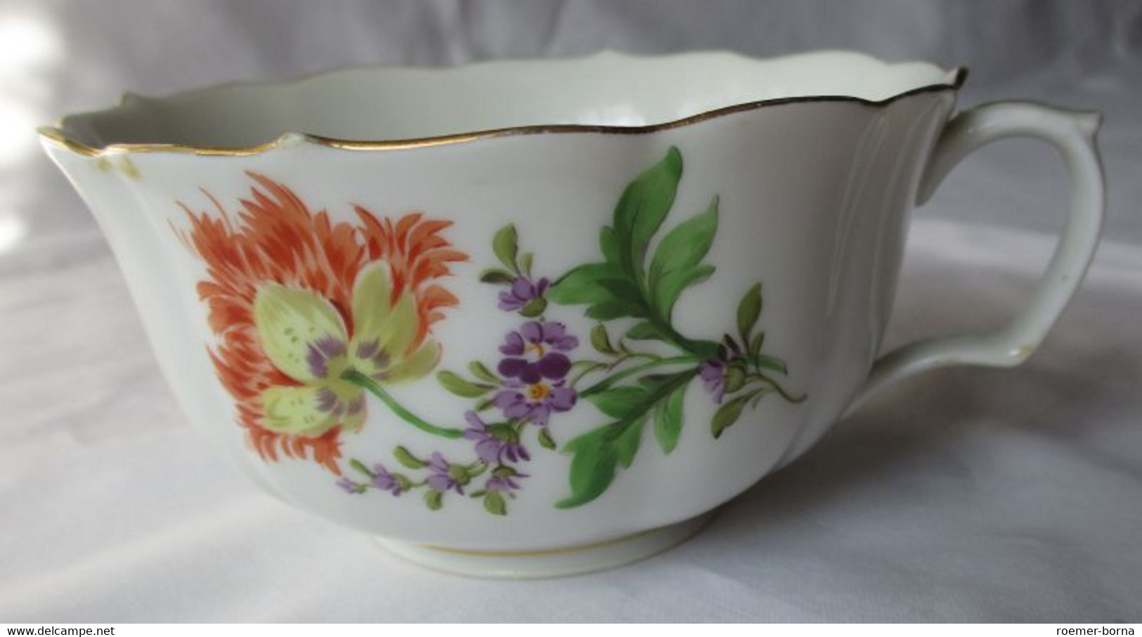 MEISSEN Porzellan Kaffeegedeck Kaffeeset deutsche Blume Goldrand 3 tlg. (124748)