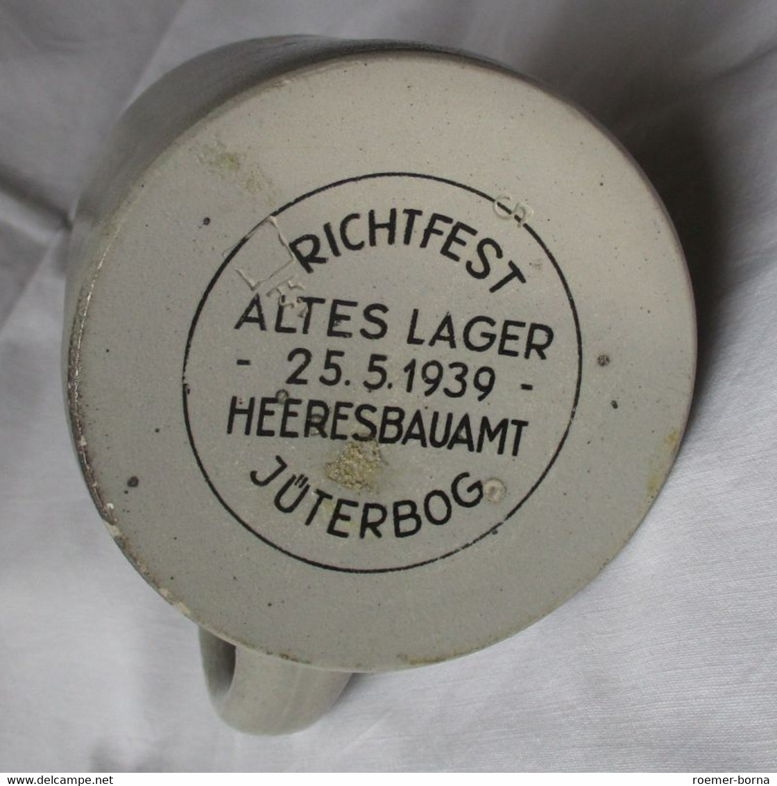 Steinzeug Bierkrug Richtfest Altes Lager Heeresbauamt Jüterbog 1939 (134771)