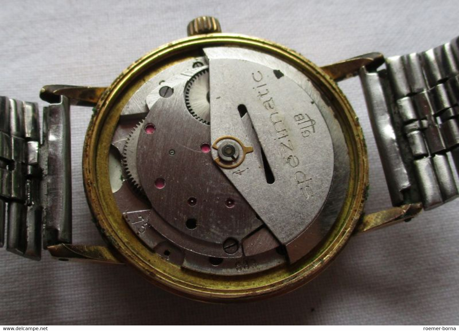 GUB Glashütte Armbanduhr Spezimatic Kaliber 75 HAU Datumsanzeige (153819) - Montres Anciennes