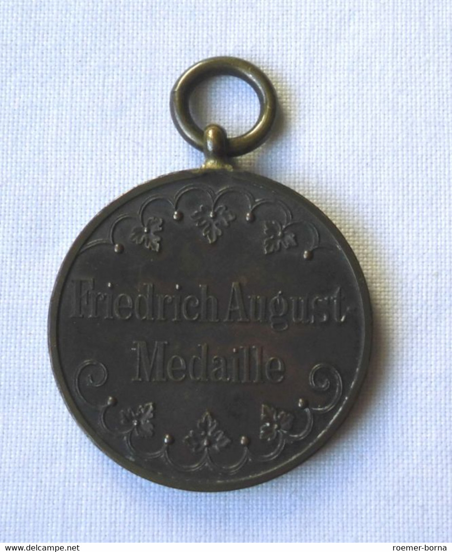 Sachsen Friedrich August Medaille Bronze Im Originaletui (109546) - Germania