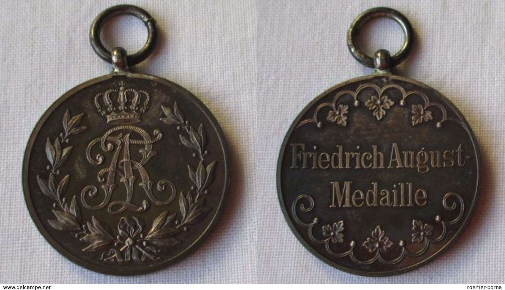 Sachsen Friedrich August Medaille Silber Im Originaletui (129088) - Germania