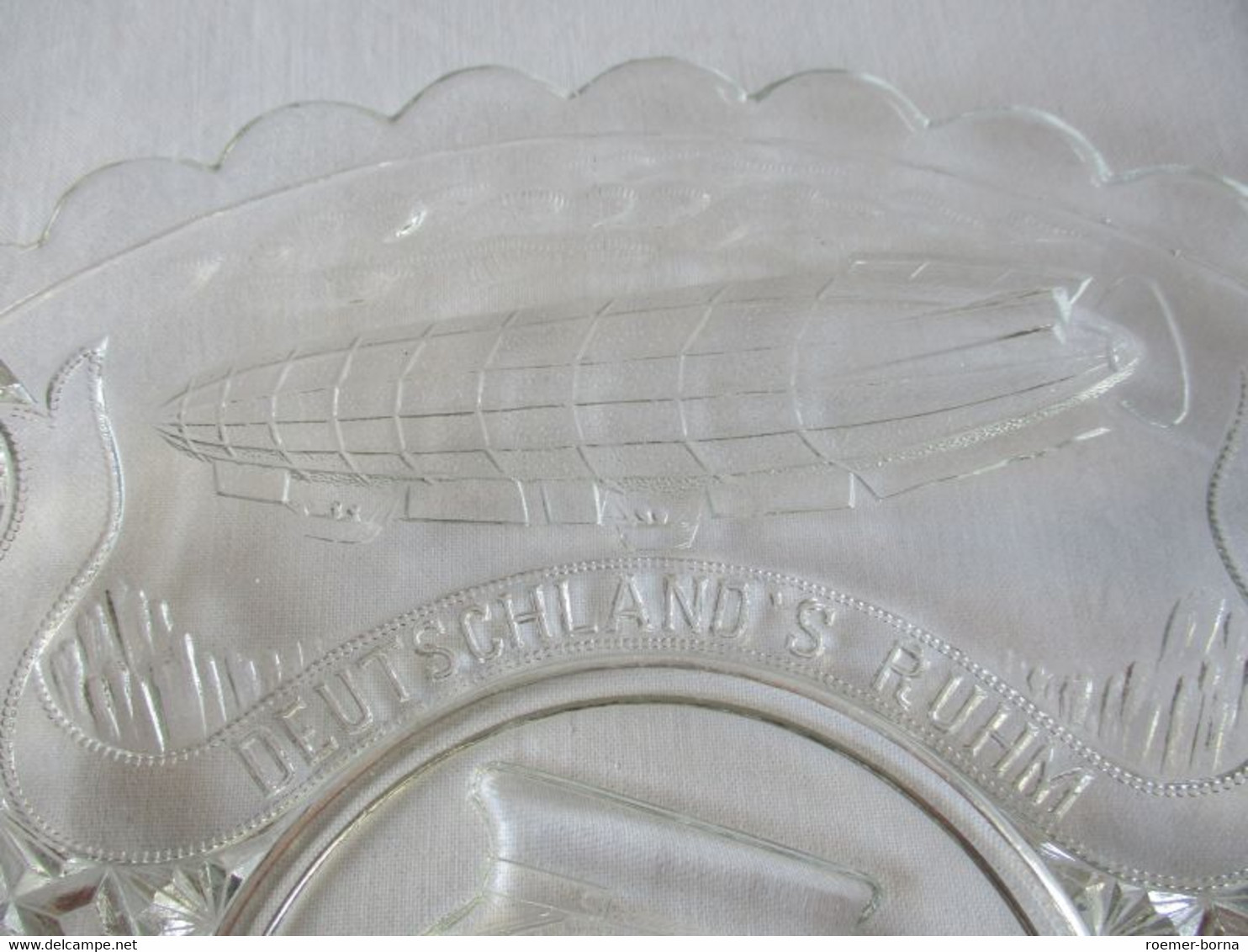Pressglasteller Graf Zeppelin "Deutschland's Ruhm" Ø 21,5 Cm (142553) - Sonstige & Ohne Zuordnung
