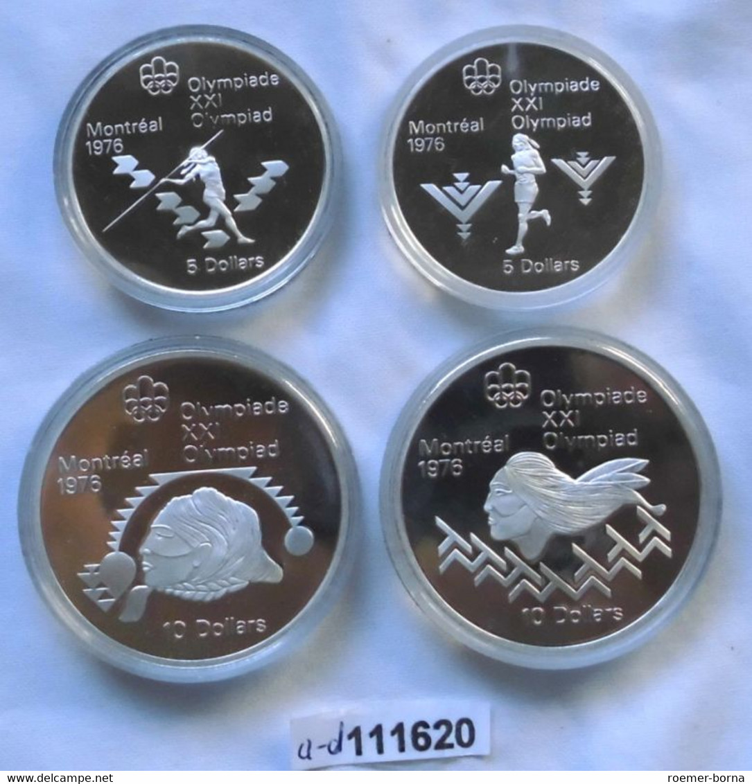 Holzetui Mit 2 X 5 Und 2 X 10 Dollar Olympiade Montreal In PP (111620) - Andere - Amerika
