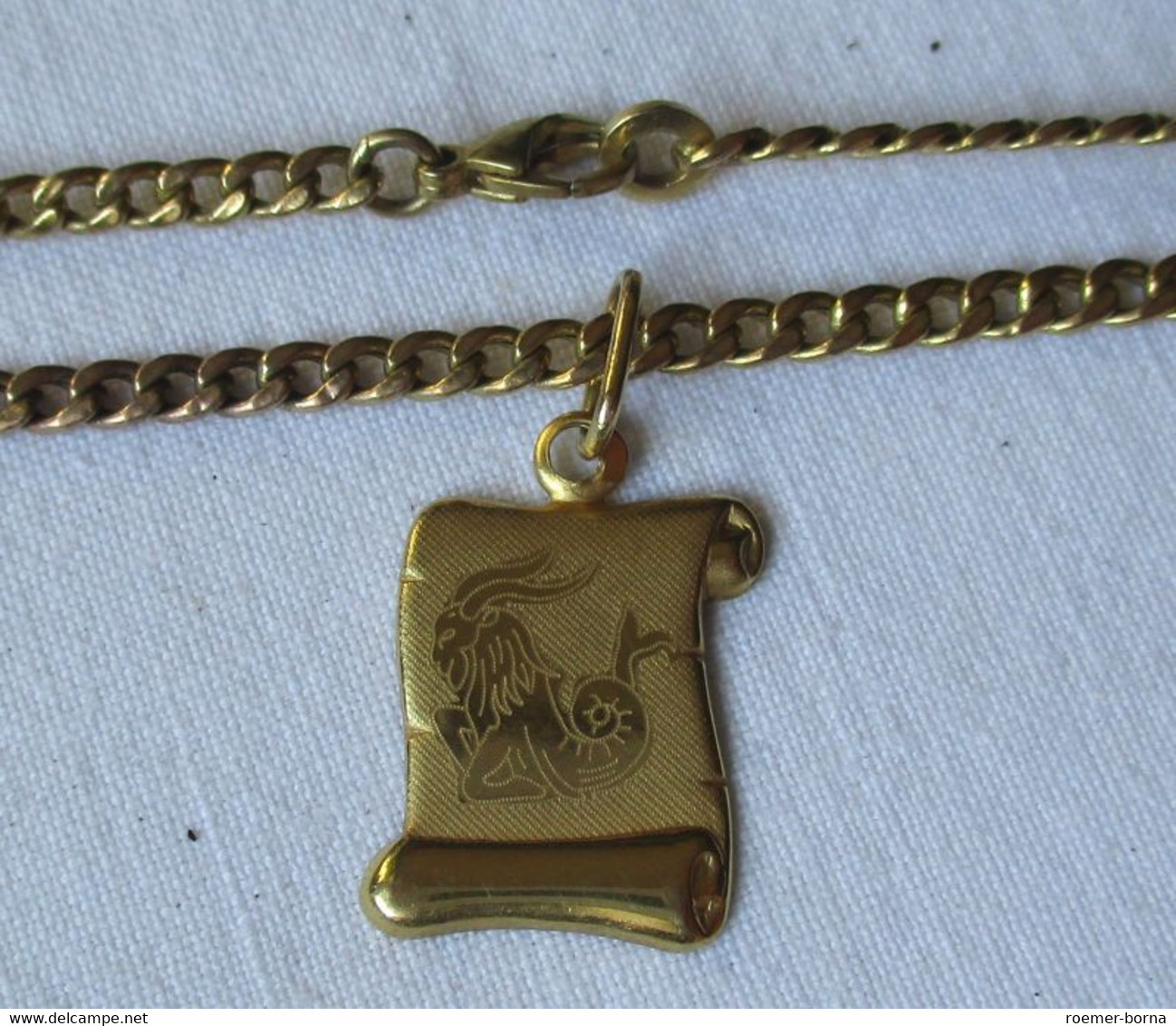 Elegante Damenkette Kette Aus 333er Gold Mit Sternzeichen Anhänger (103315) - Kettingen
