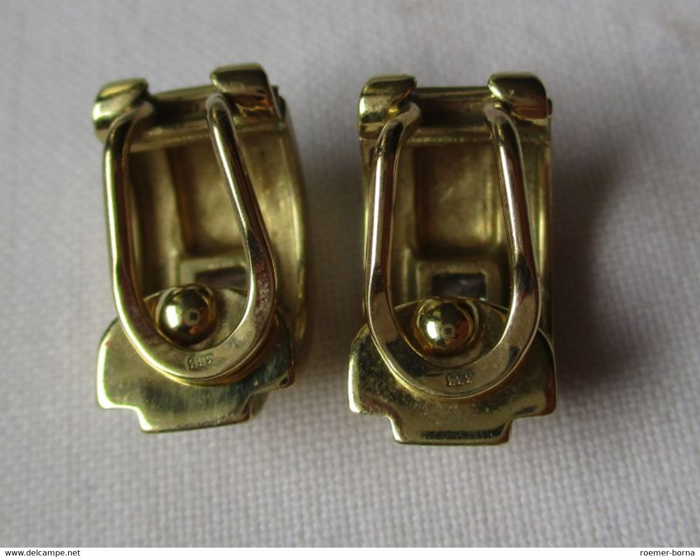 Elegante 333er Gold Ohrringe Ohrklipser Mit Klarem Edelstein (121455) - Earrings