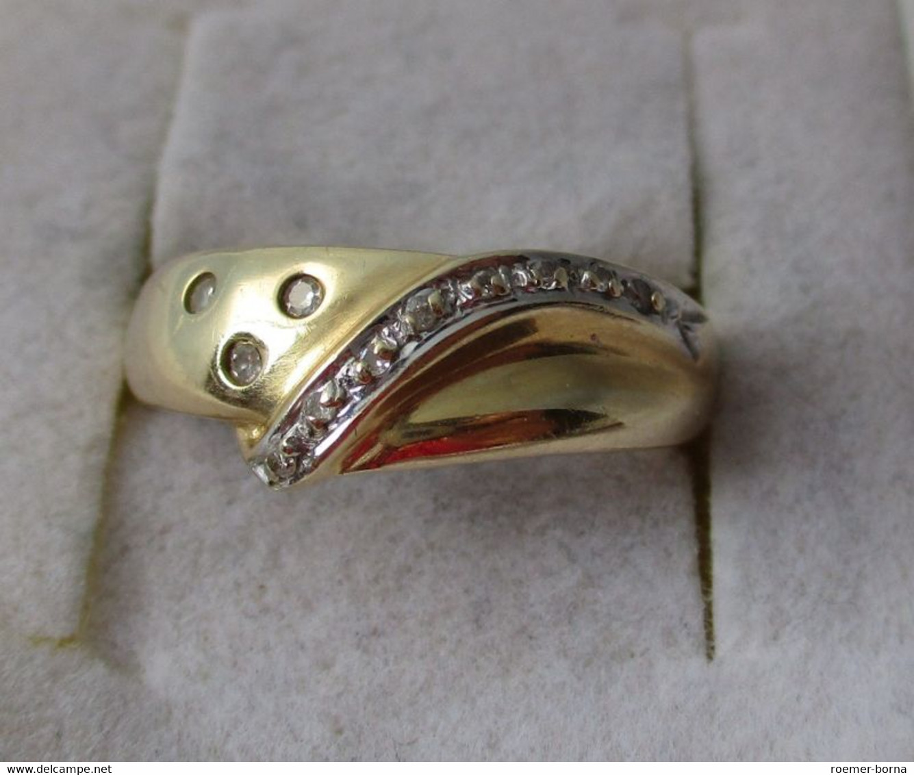 Hochwertiger 585er Gold Ring Mit 11 Diamanten Besetzt (153131) - Bagues