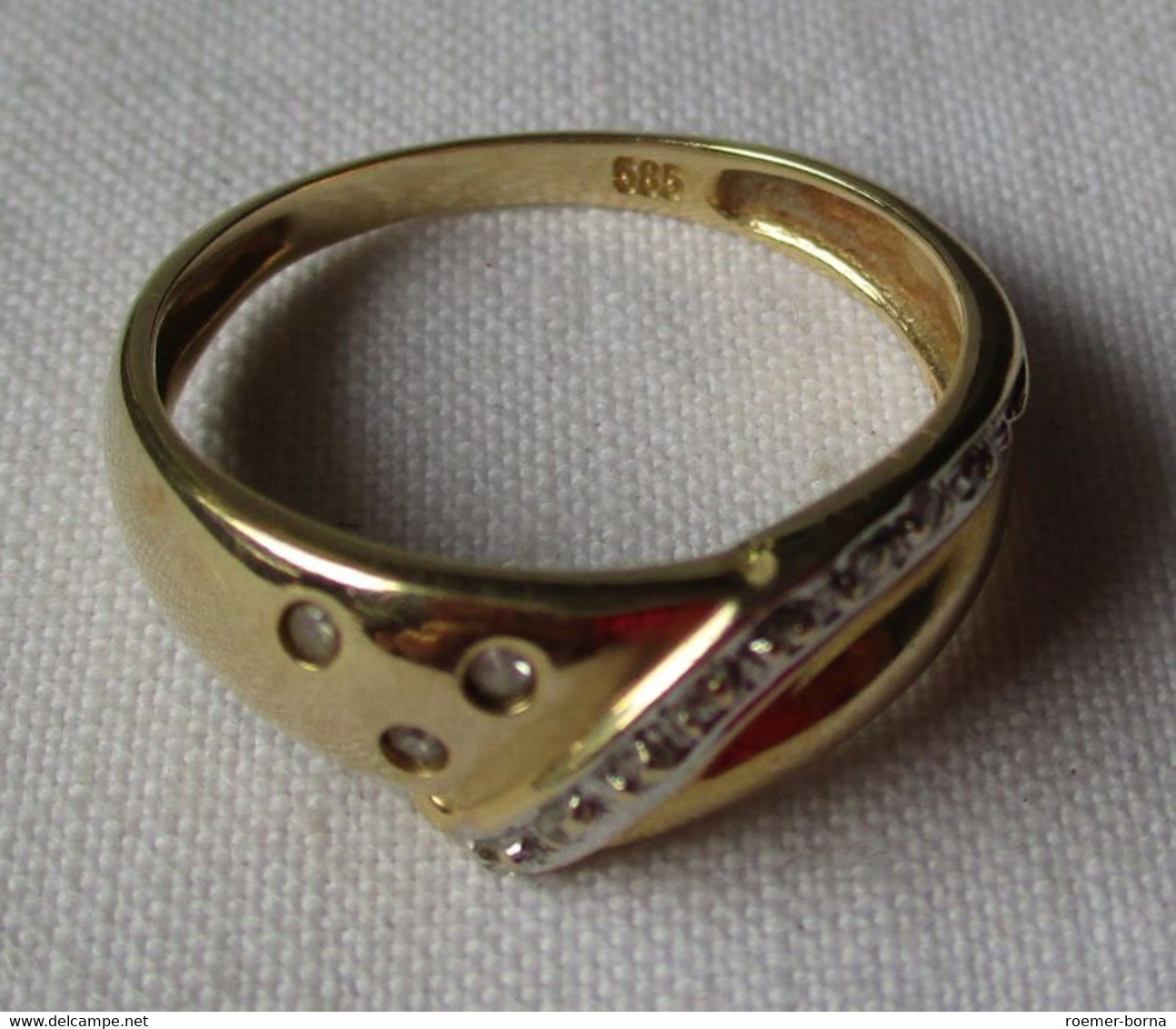 Hochwertiger 585er Gold Ring Mit 11 Diamanten Besetzt (153131) - Bagues