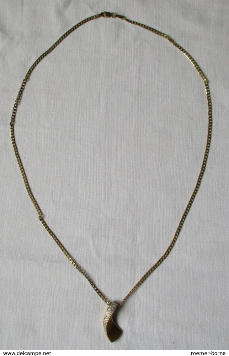 Hübsche Kette 333er Gold Mit Anhänger Mit Steinchen Aus 333er Gold (111828) - Necklaces/Chains