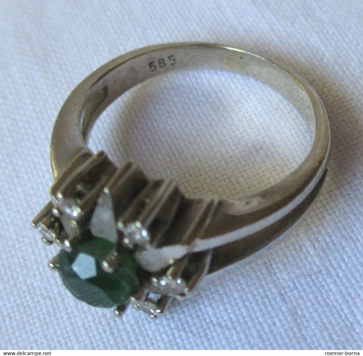 Eleganter Damen Ring Aus 585er Weißgold Sternform Mit Edelsteinen (124178) - Bagues