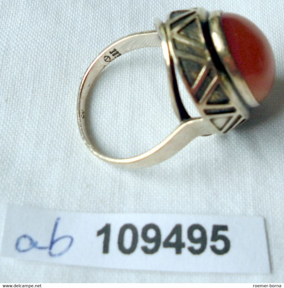 Dekorativer Damenring 333er Gold Mit Orangem Stein (109495) - Ringe