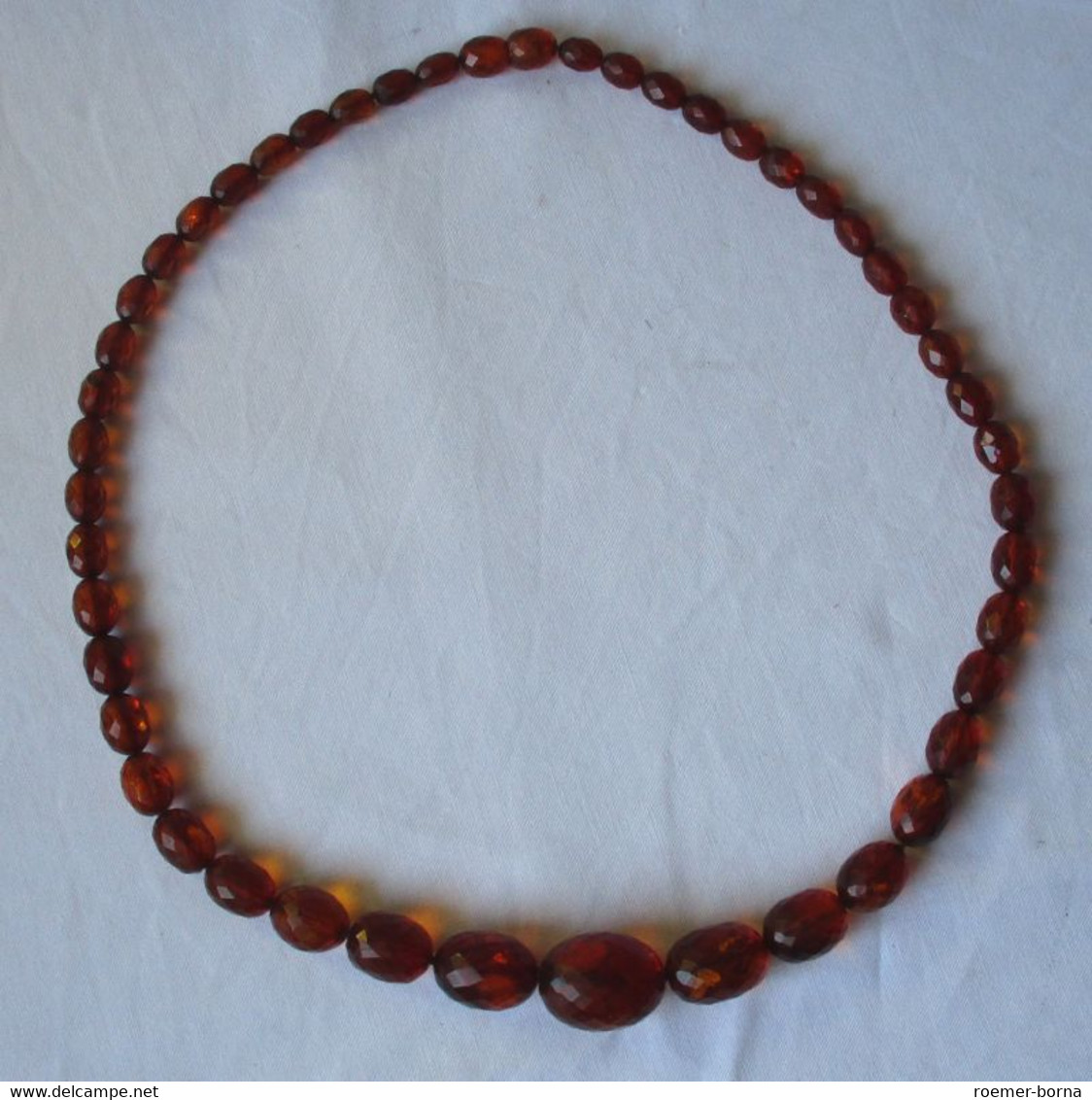 Antike Bernstein Kette Amber Honig Oliven Königsberger Schliff 29 Gramm (125056) - Necklaces/Chains