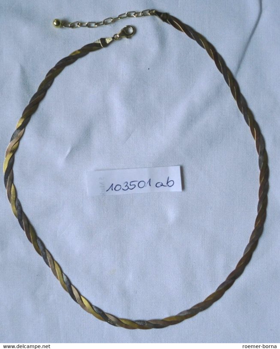 Wunderbare Flache Halskette 333er Gold Tricolour (103501) - Collares/Cadenas