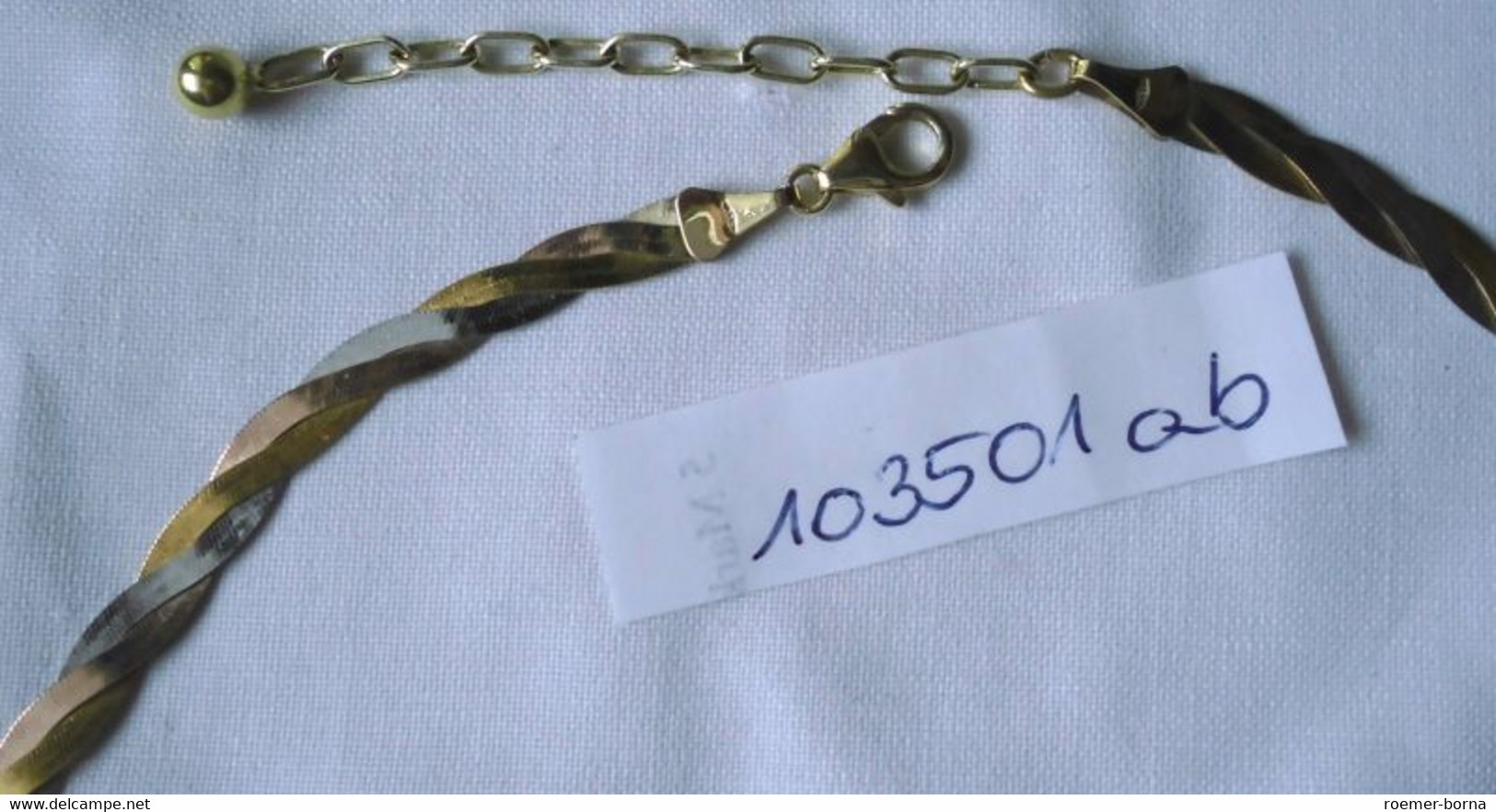 Wunderbare Flache Halskette 333er Gold Tricolour (103501) - Kettingen