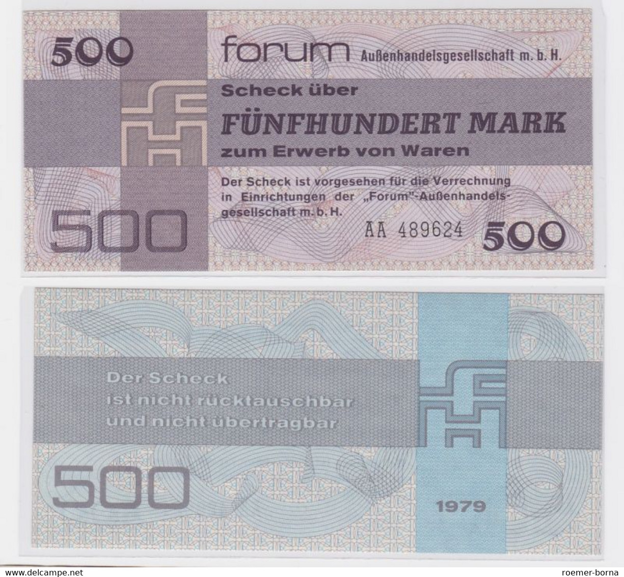 500 Mark DDR Banknoten Forum Scheck 1979 (117319) - Altri & Non Classificati