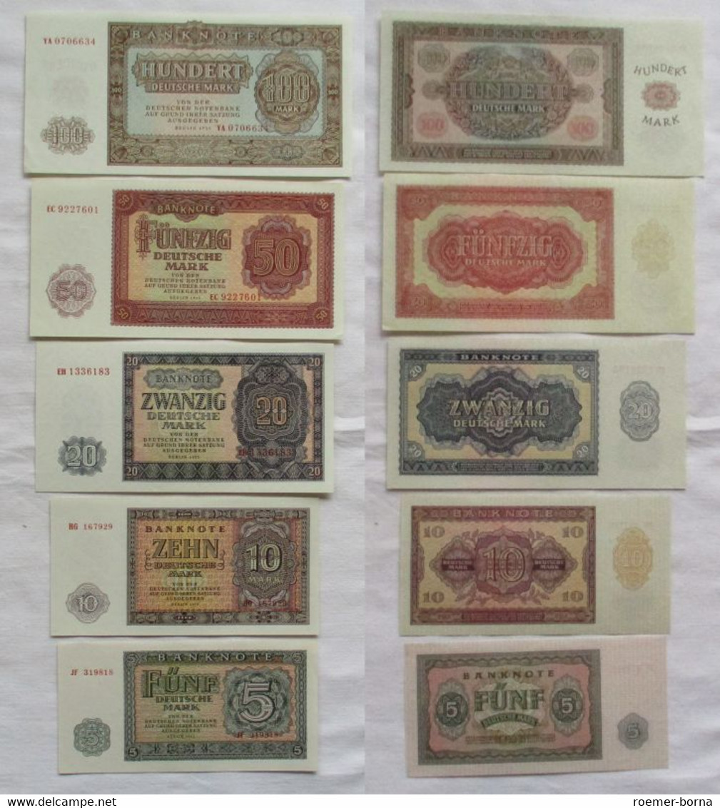 Satz DDR Mit 5 Banknoten 5 Bis 100 Mark 1955 KASSENFRISCH ! (141712) - Altri & Non Classificati