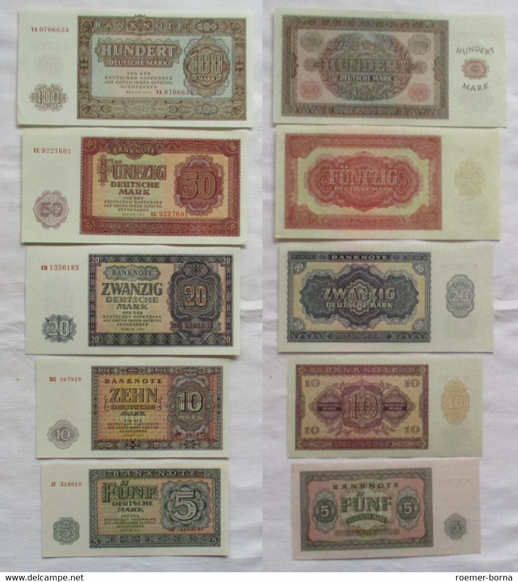 Satz DDR Mit 5 Banknoten 5 Bis 100 Mark 1955 KASSENFRISCH ! (141712) - Andere & Zonder Classificatie