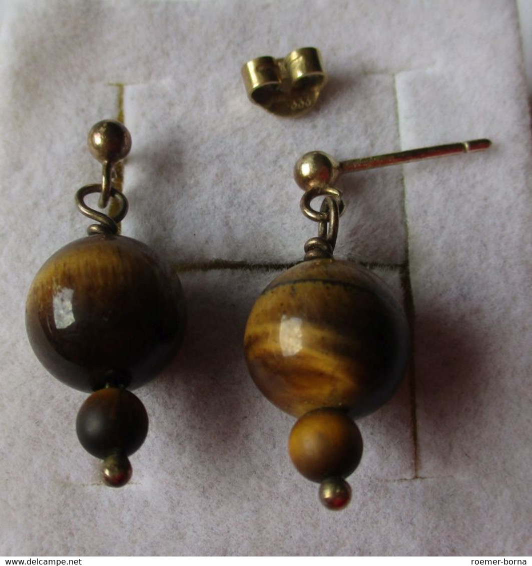 Elegante 333er Gold Ohrringe Mit Kugel Anhänger (153136) - Earrings