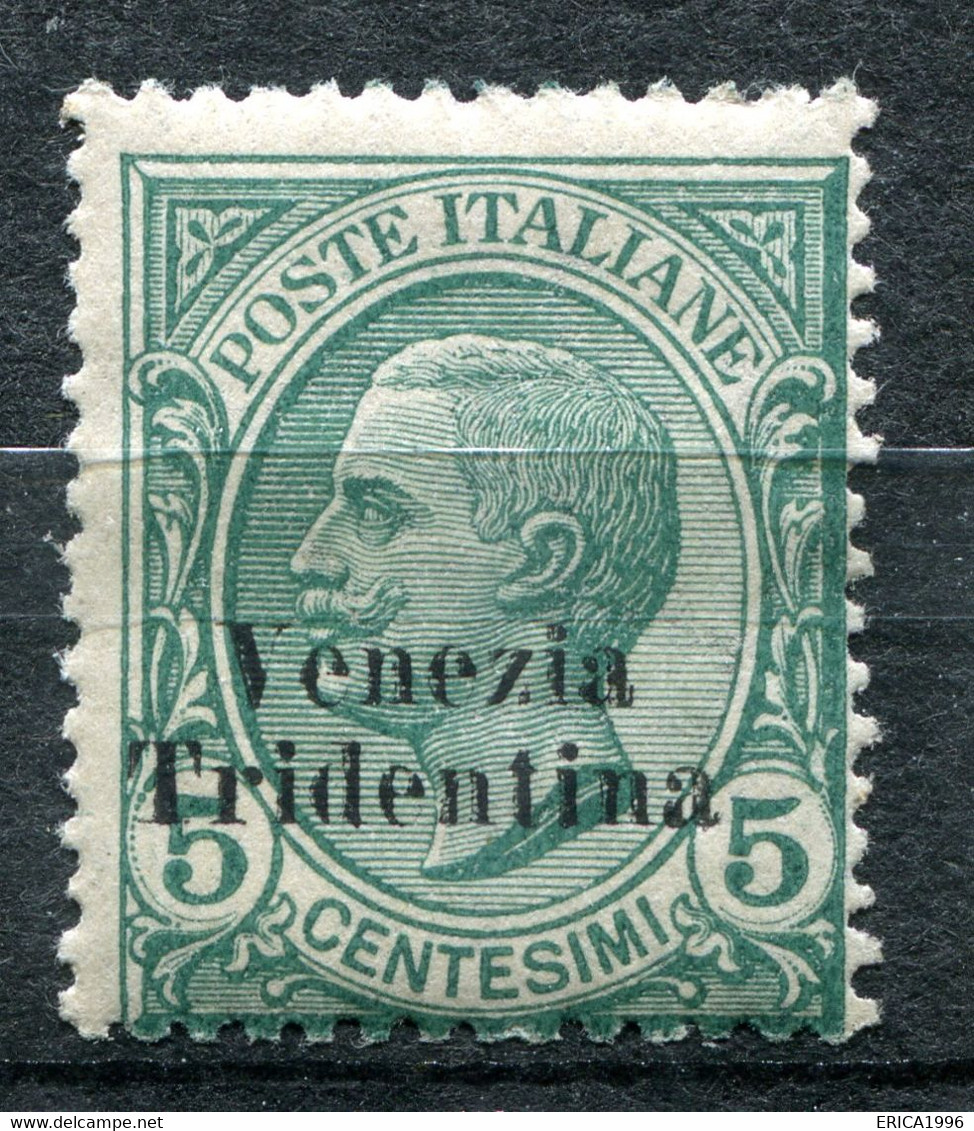 Z3162 ITALIA TERRE REDENTE Trentino-Alto Adige 1918, 5 C., MNH**, Sassone 21, Valore Catalogo € 75, Ottime Condizioni - Trento