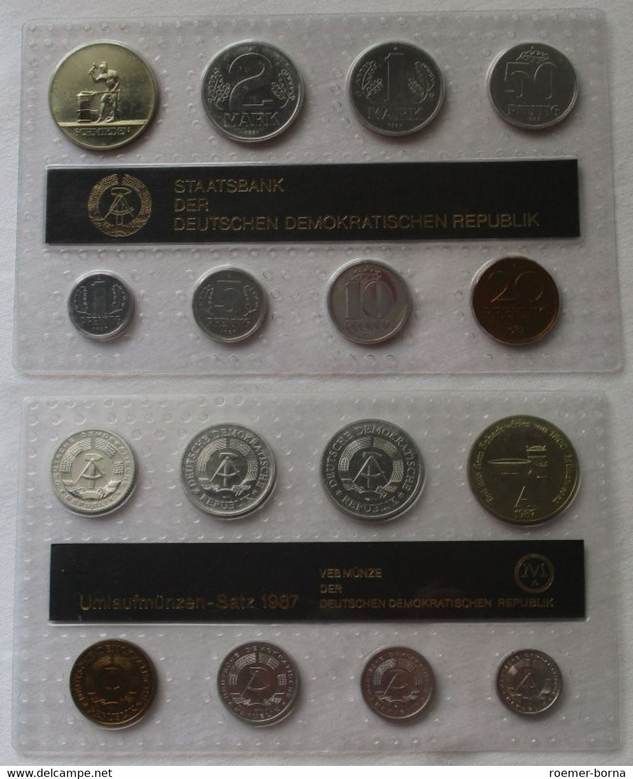 DDR Kursmünzensatz (KMS) Mini-Satz 1987 "Schmieden" Stgl. In OVP (142749) - Mint Sets & Proof Sets