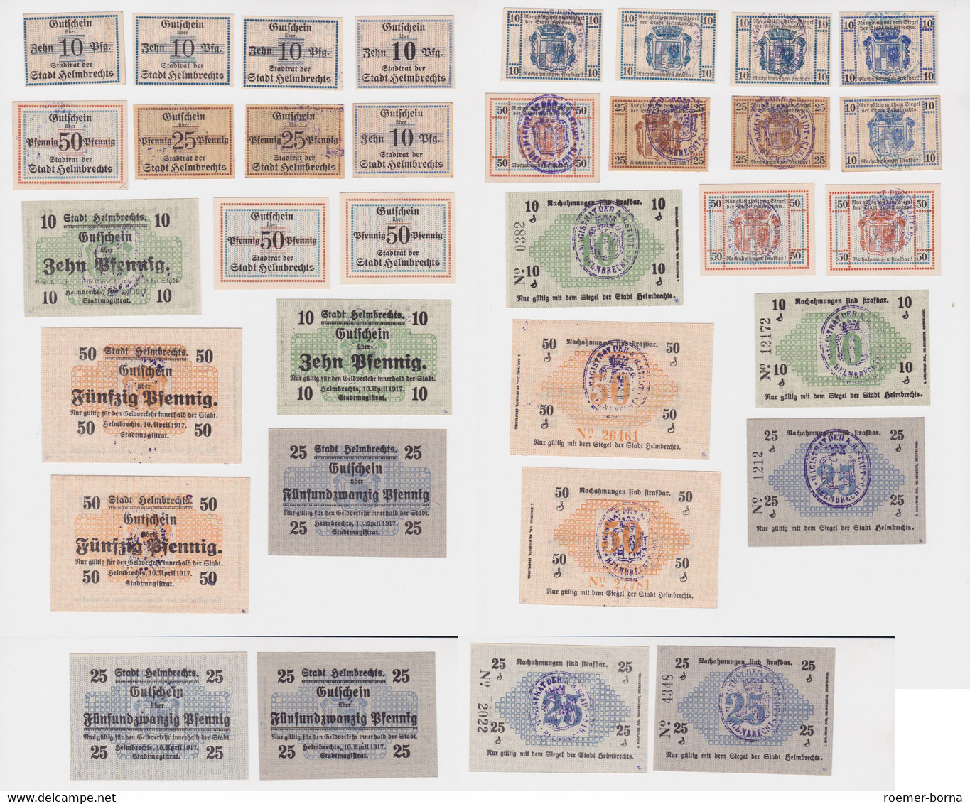 17 X Banknoten Notgeld Stadt Helmbrechts 10.April 1917 (137763) - Ohne Zuordnung