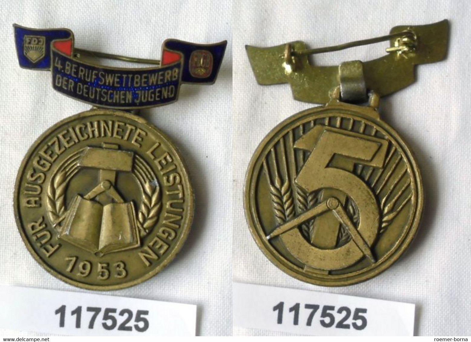 DDR Medaille Des 4.Berufswettbewerbs 1953 Gold (117525) - Duitse Democratische Republiek