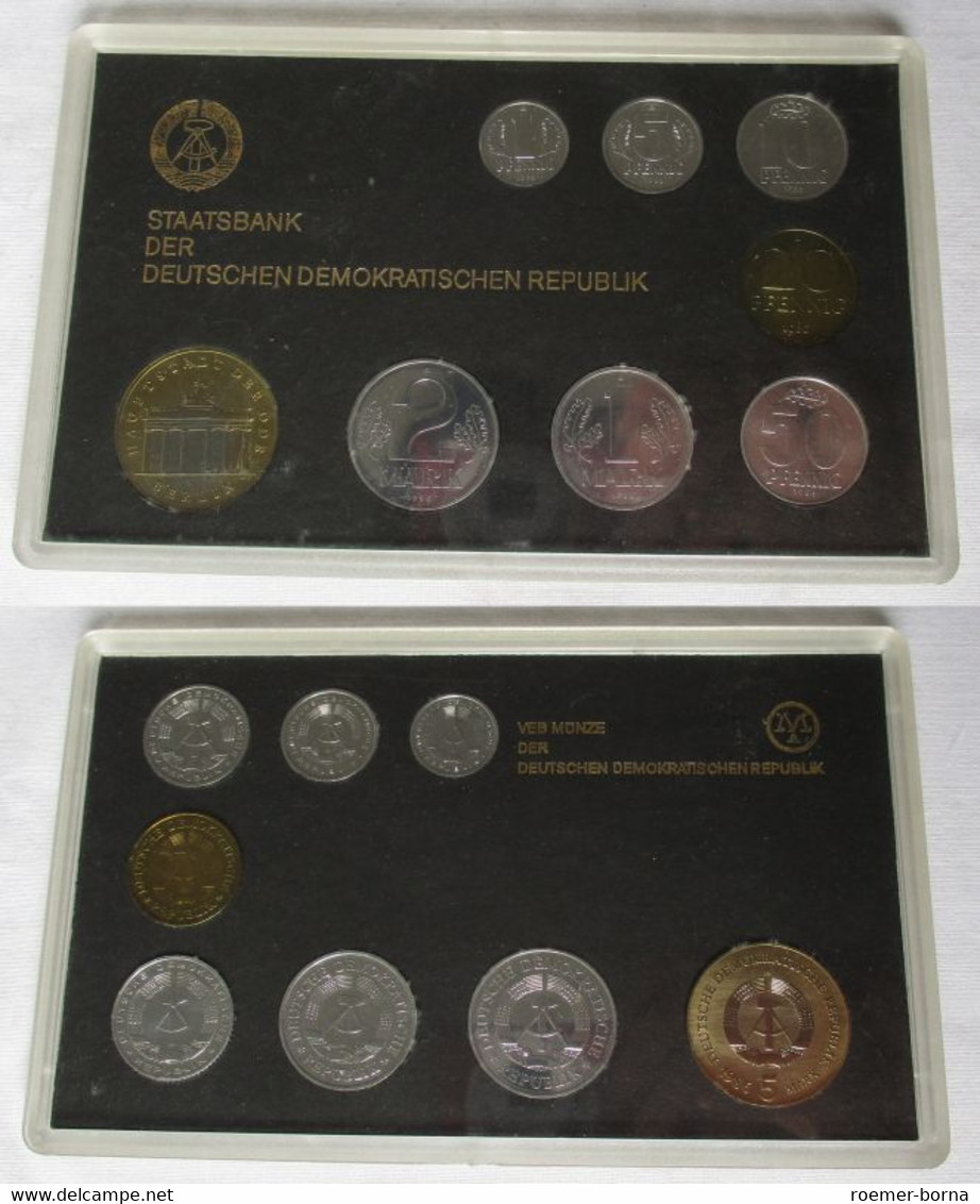Kompletter DDR Kursmünzensatz (KMS) Mit 5 Mark 1986 Stgl. In OVP (105179) - Mint Sets & Proof Sets