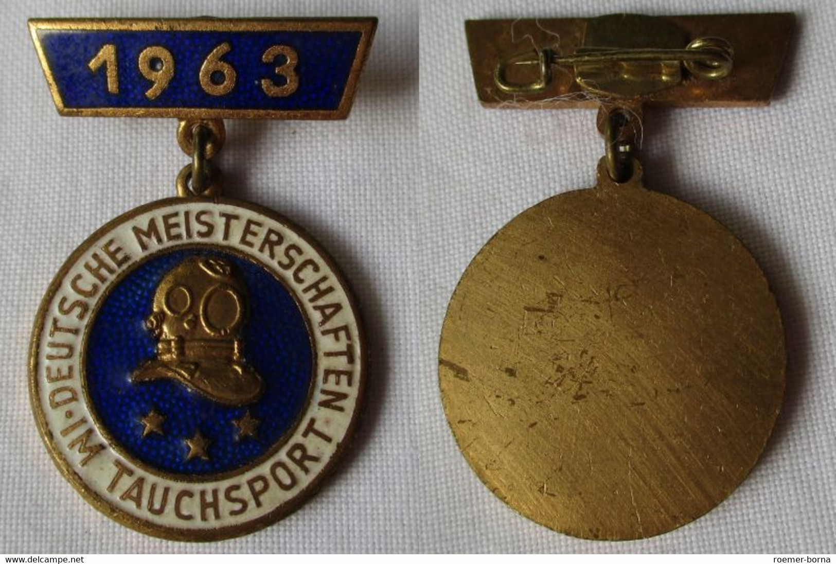 DDR Abzeichen Deutsche Meisterschaft Der DDR Im Tauchsport 1963 (106806) - GDR