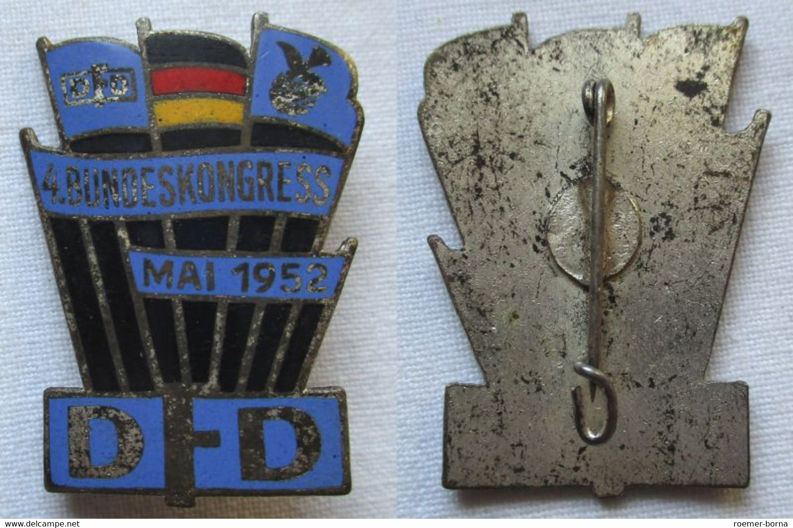 DDR Abzeichen DFD Demokratischer Frauenbund 4. Bundeskongress Mai 1952 (100788) - RDA