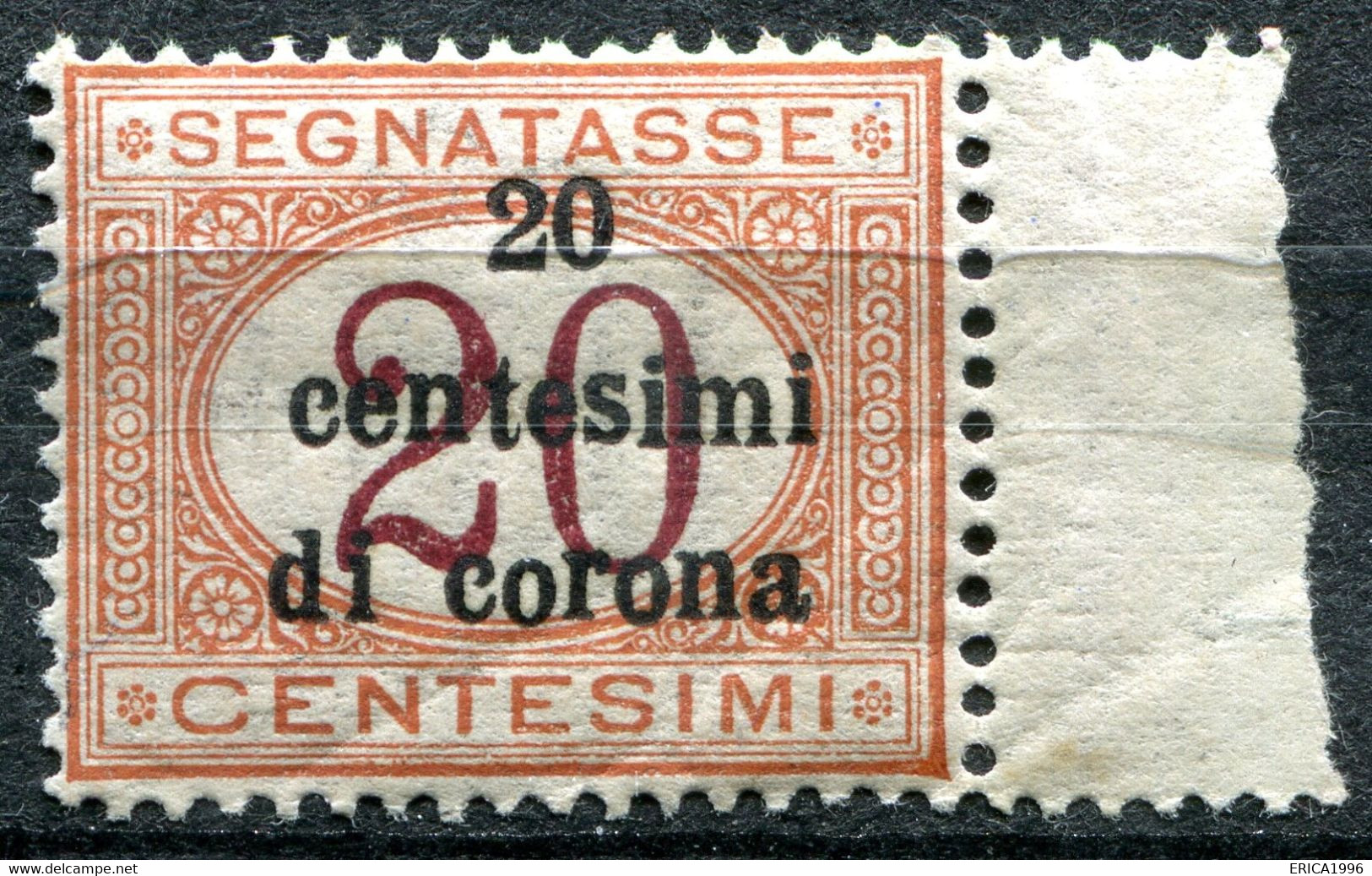 Z3145 ITALIA TERRE REDENTE Trento E Trieste 1919 Segnatasse, 20 C. Su 20c., MNH**, Sassone 3, Valore Catalogo € 55, Molt - Trentin