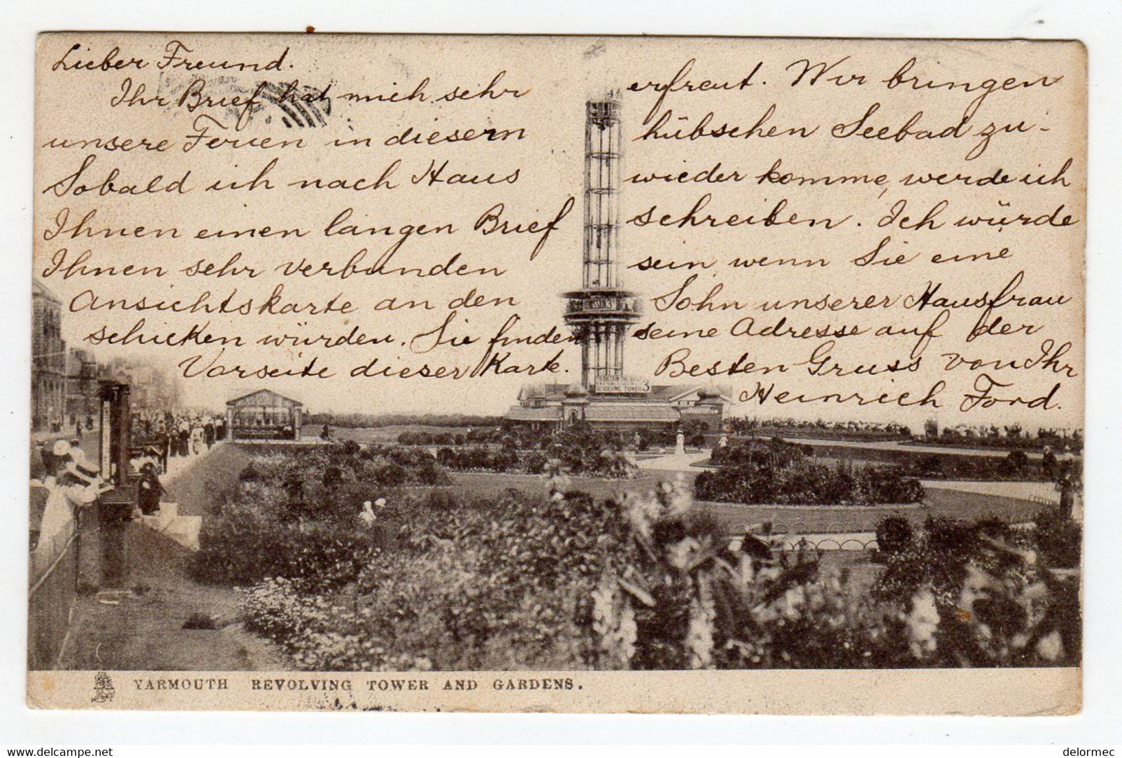 CPA England United Kingdom Norfolk Great Yarmouth Revolving Tower And Gardens éditeur Raphael Tuck & Sons - Great Yarmouth