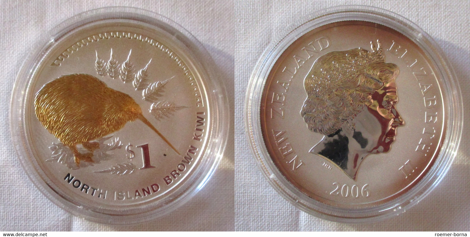 1 Dollar Silber Münze Neuseeland North Island Brown Kiwi 2006 (126583) - Andere & Zonder Classificatie