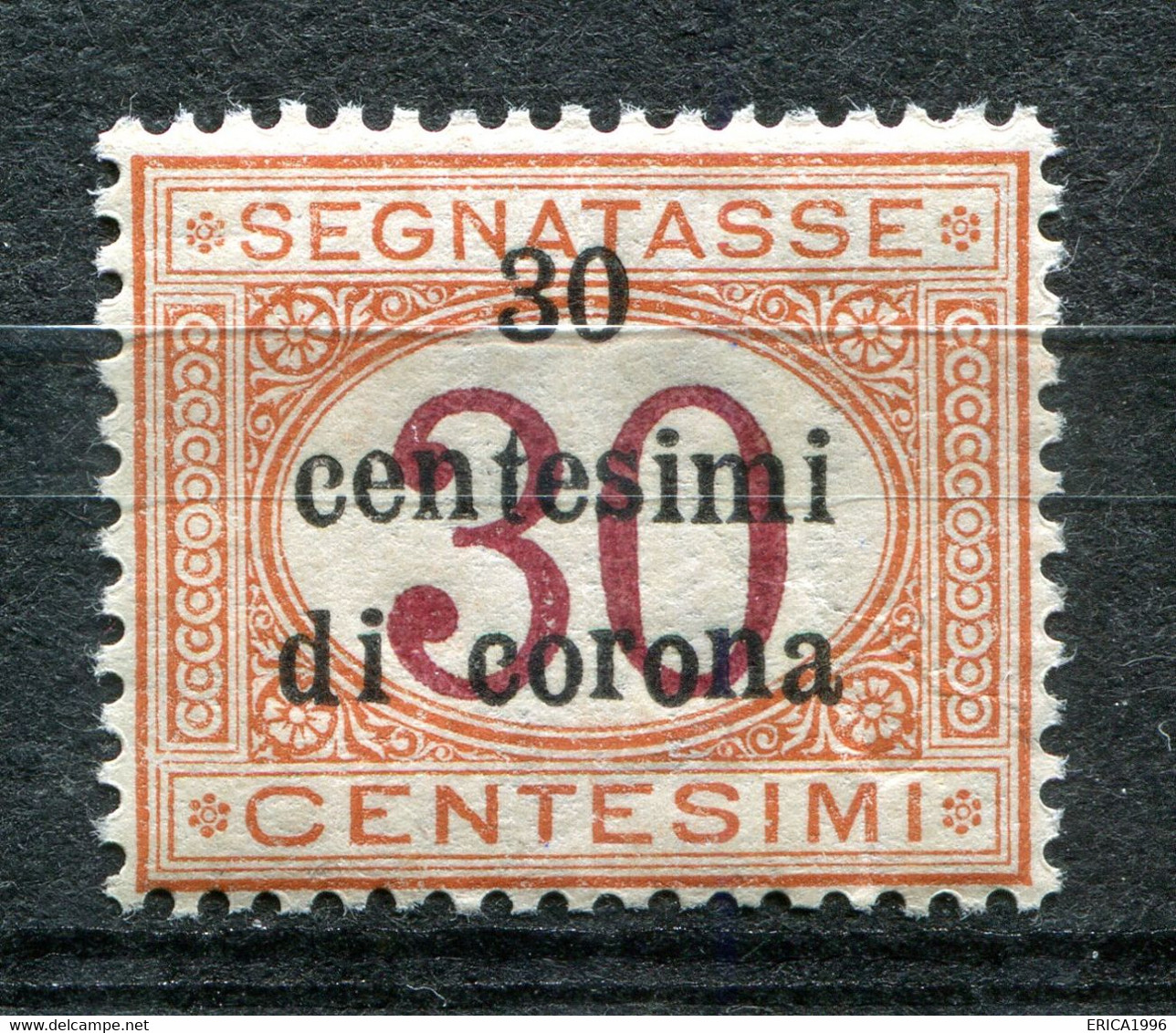 Z3153 ITALIA TERRE REDENTE Trento E Trieste 1919 Segnatasse, 30 C. Su 30 C., MNH**, Sassone 4, Valore Catalogo € 55, Ott - Trentin